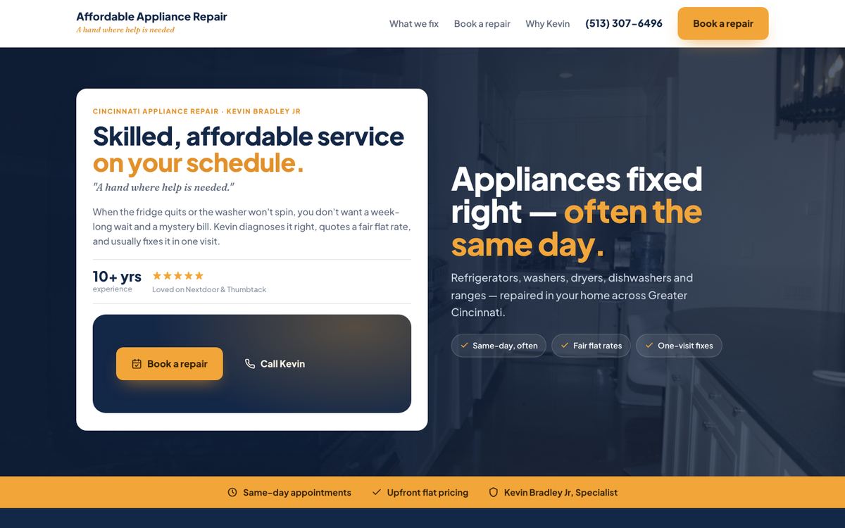 Affordable Appliance Repair concept site