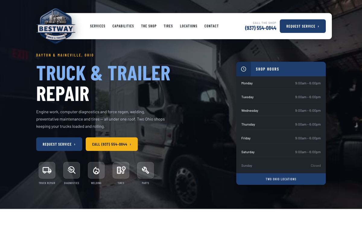 Best Way Truck & Trailer Repair concept site