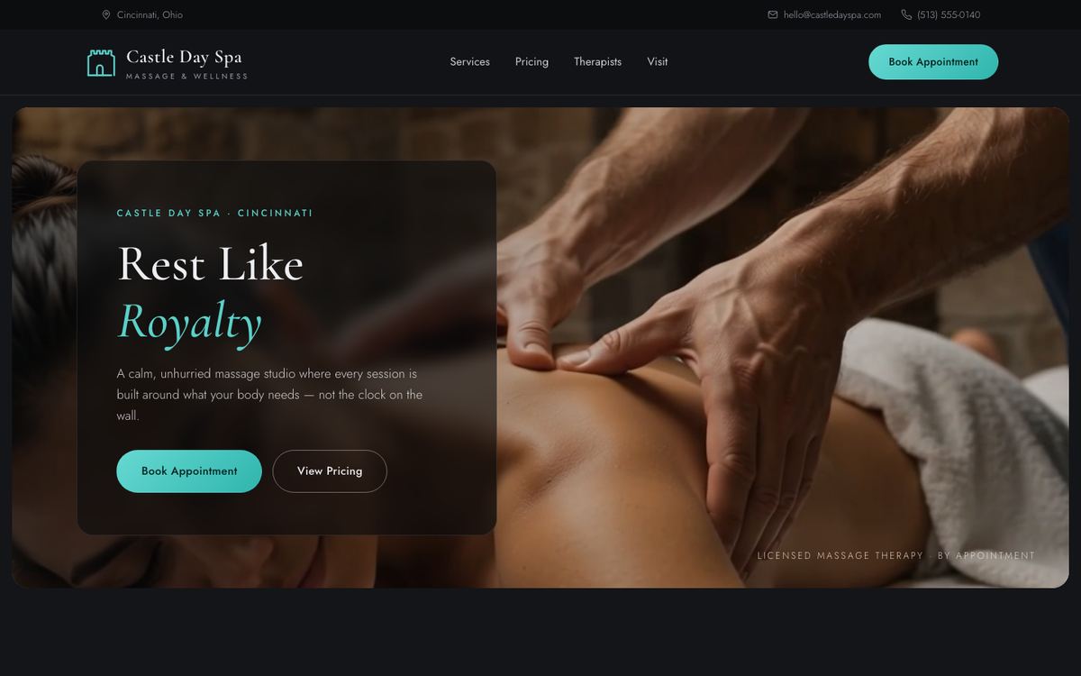 Castle Day Spa concept site