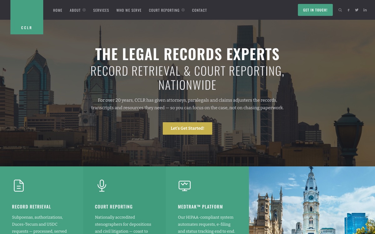 Center City Legal & Reporting concept site