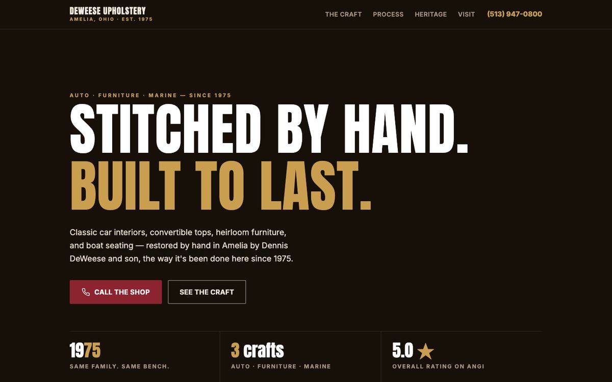 DeWeese Upholstery concept site