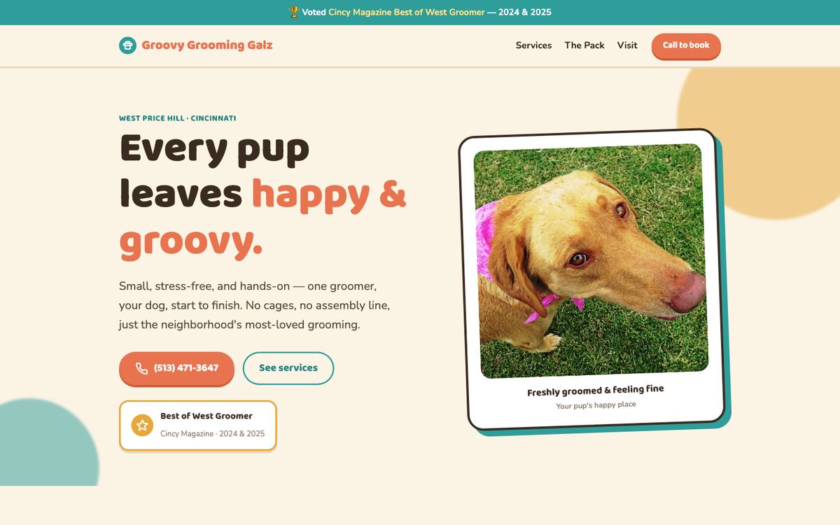 Groovy Grooming Galz concept site