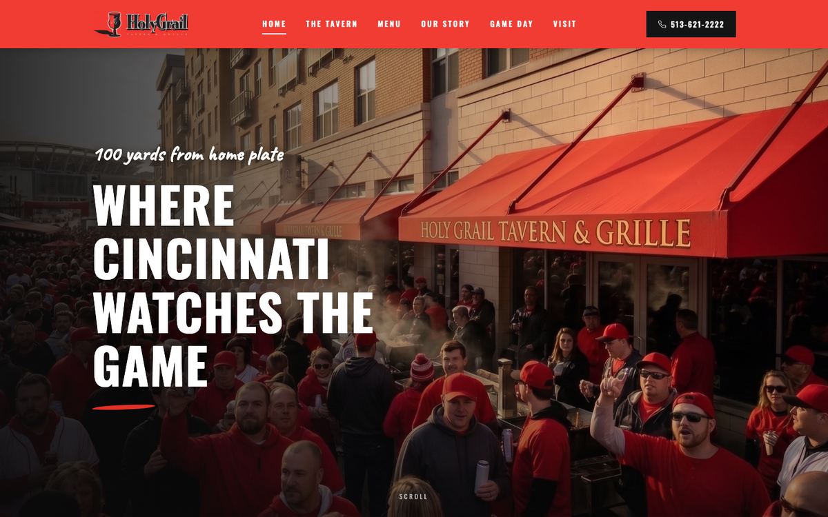 Holy Grail Tavern & Grille concept site