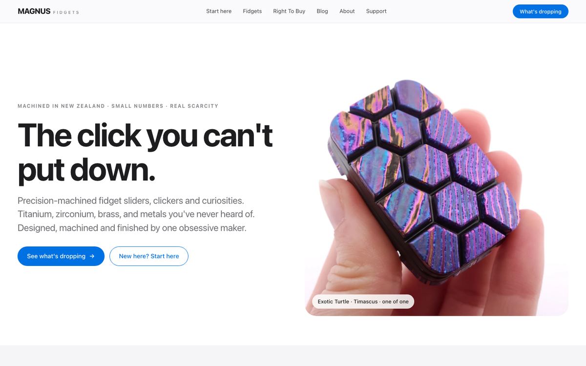Magnus Fidgets Right To Buy concept page