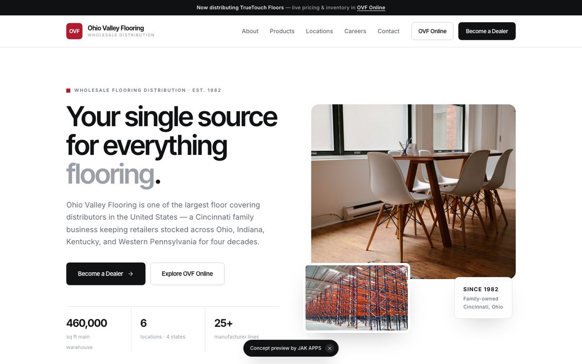 Ohio Valley Flooring concept site