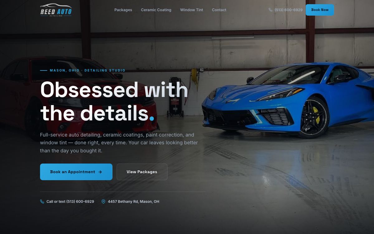 Reed Auto Detailing concept site