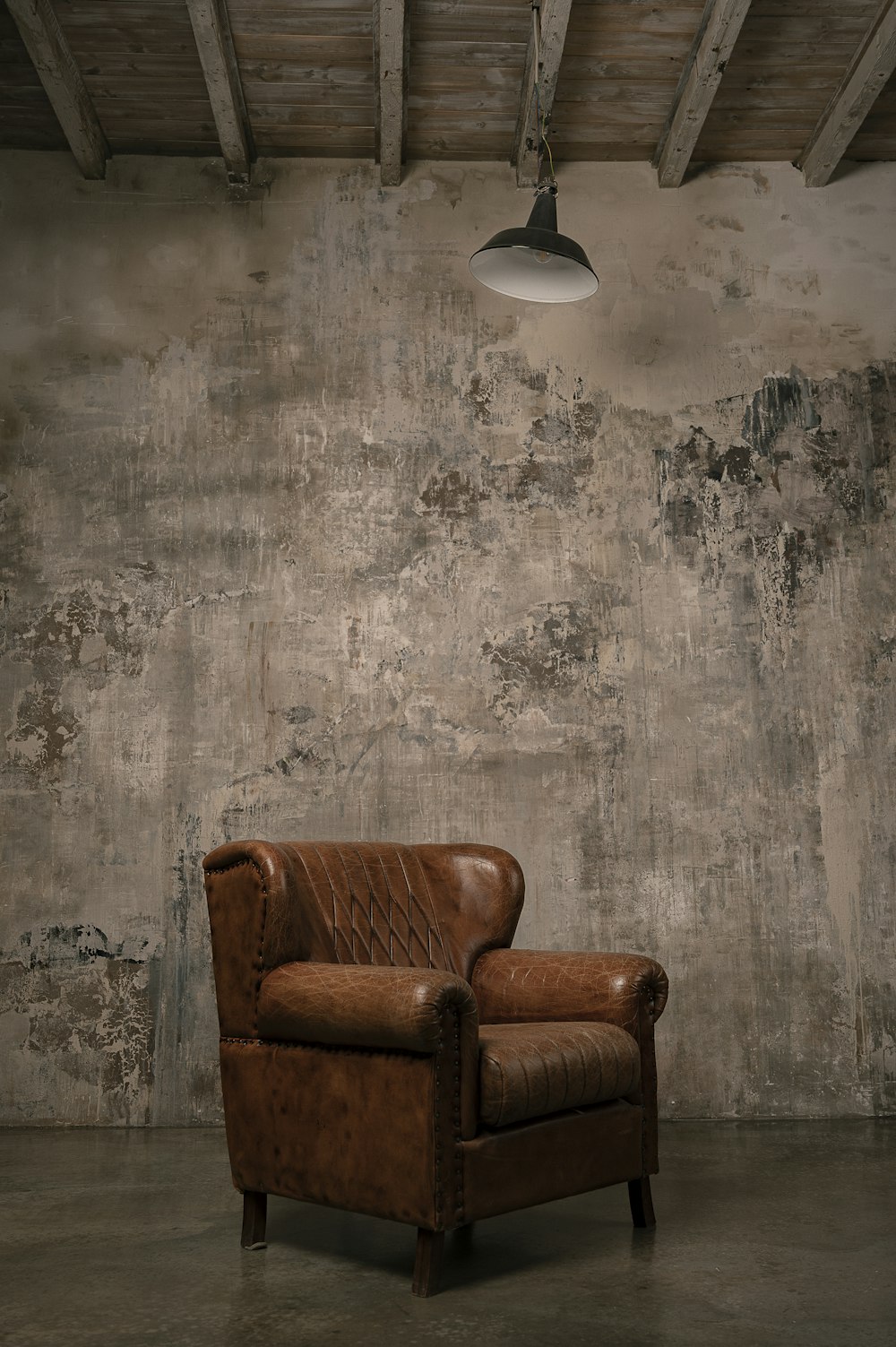 Restored leather armchair
