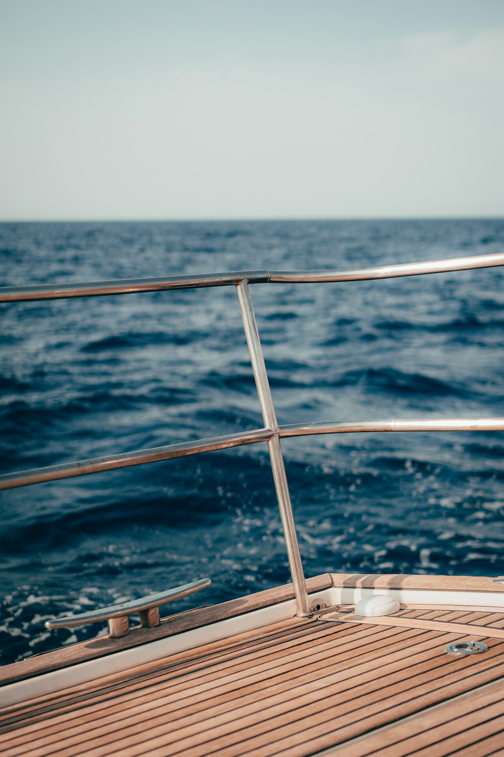 Boat deck on open water