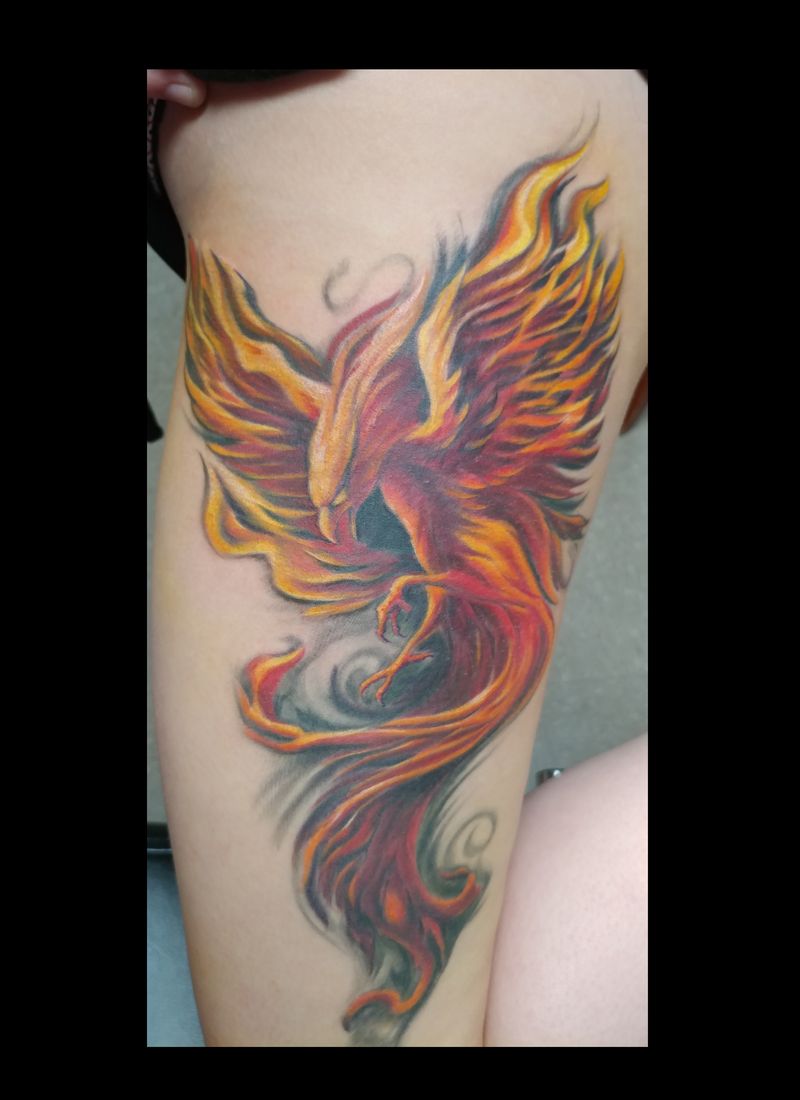 Color phoenix tattoo by Every Body Tattoo