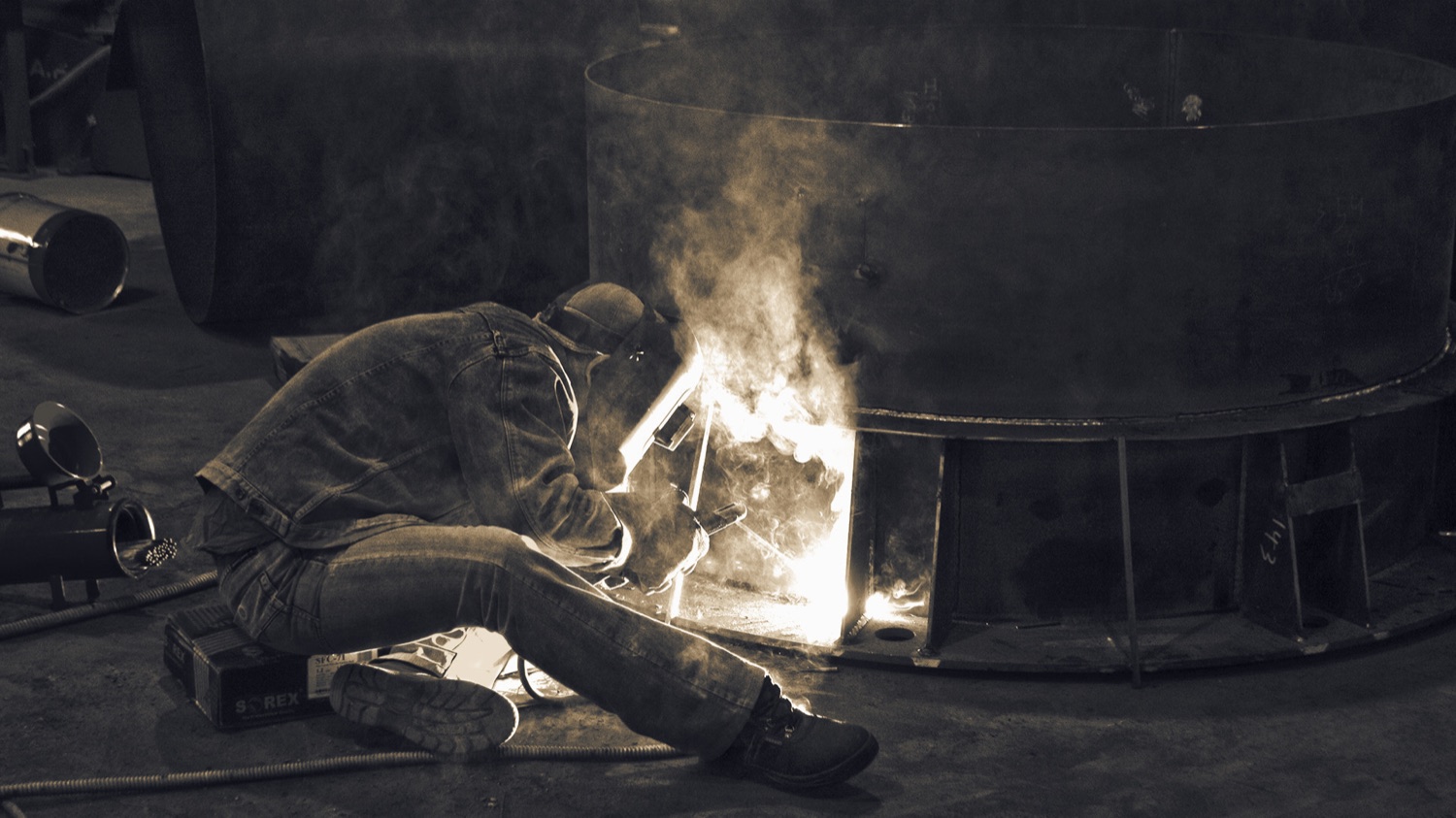 Certified welder at work