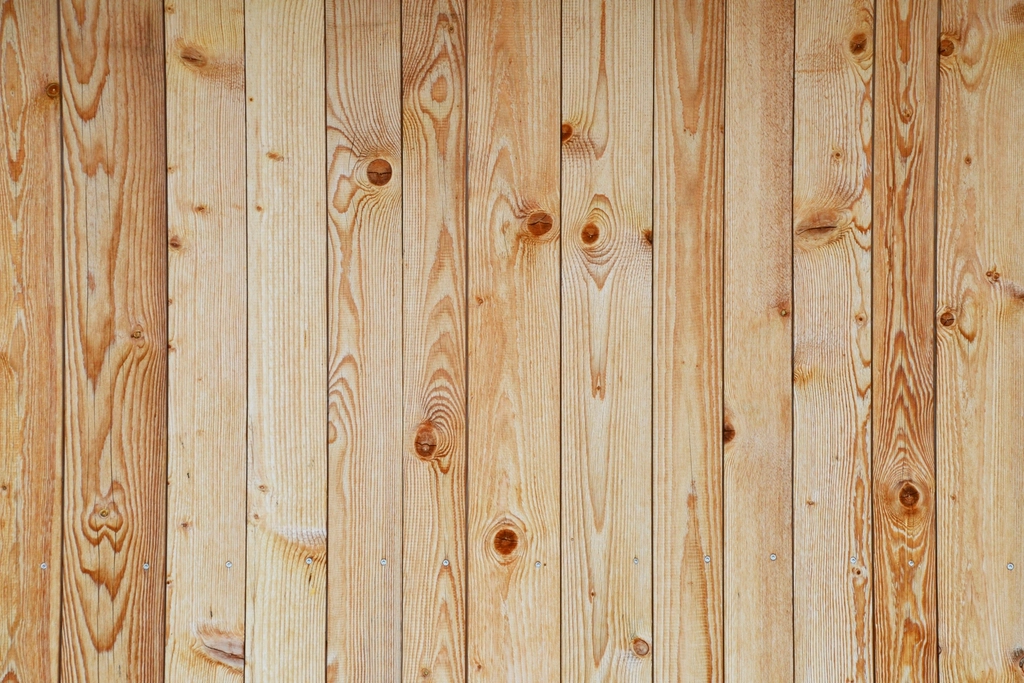 Natural wood plank paneling