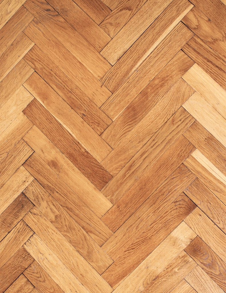 Herringbone oak hardwood flooring