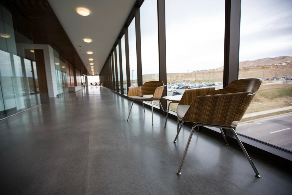 Commercial corridor with resilient flooring
