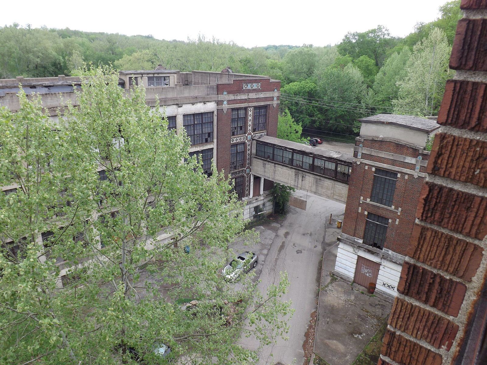 The historic Peters Cartridge Factory on the Little Miami River in Kings Mills, Ohio